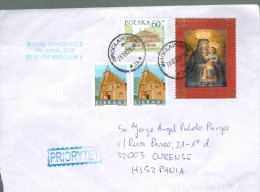 POLAND POLOGNE USED LETTRE 2011 SIERADZ CHUCRCHA CATHEDRAL MADONNA KRISOWE RELIGION - Storia Postale