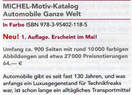 MlCHEL Motiv Katalog Automobile Ganze Welt 2015 Neu 64€ Automotiv Car Topic Stamps Catalogue The World 978-3-95402-118-5 - Literature & DVD