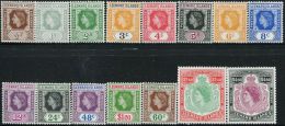 GN0528 Leeward Islands 1954 Queen Elizabeth 15v MNH - Leeward  Islands