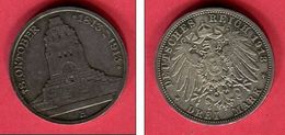 SAXE BATAILLE DE LEIBTZIG    3 MARKS 1913 E  (KM 200   ) TB+ 38 - 2, 3 & 5 Mark Argent