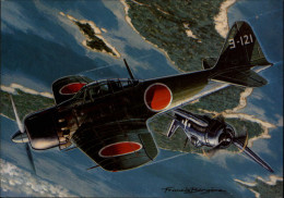 AVIATION  MILITAIRE - AVION - Dessin De BERGESE - MITSUBISHI - 1939-1945: 2ème Guerre