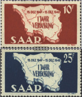 Saar 260-261 (complete Issue) Unmounted Mint / Never Hinged 1948 Constitution - Unused Stamps