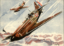 AVIATION  MILITAIRE - AVION - Dessin - DEWOITINE 520 - 1939-1945: 2ème Guerre