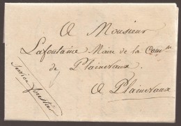 L. Datée De Liège 1822 Pour Plainevaux Avec Manuscrit "Service Forestier". - 1815-1830 (Dutch Period)