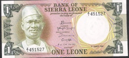 SIERRA LEONE  P5e  1 LEONE  1984 # Z/1 REPLACEMENT    UNC. - Sierra Leone