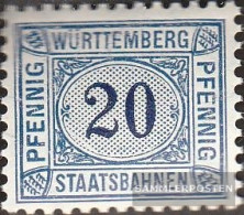 Württemberg 20 Pfennig With Watermark Crosses And Rings Unmounted Mint / Never Hinged 1906 Staatsbahnen - Other & Unclassified