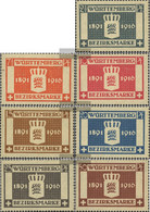 Württemberg D123-D129 (complete Issue) With Hinge 1916 Crest - Nuevos
