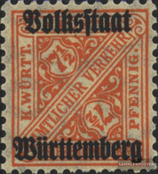Württemberg D261 Unmounted Mint / Never Hinged 1919 Numbers In Signs - Mint