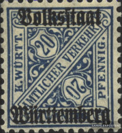 Württemberg D264c Tested Unmounted Mint / Never Hinged 1919 Numbers In Signs - Nuovi