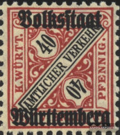 Württemberg D268I, Border Line Under R Broken (Field 94) Unmounted Mint / Never Hinged 1919 Numbers In Signs - Neufs