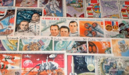 Motives 100 Different Space And Missile Stamps - Collections