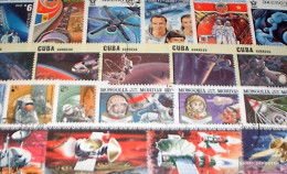 Motives 150 Different Space And Missile Stamps - Sammlungen