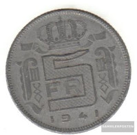 Belgium Km-number. : 130 1941 Very Fine Zinc Very Fine 1941 5 Francs Leopold III. - 5 Francs
