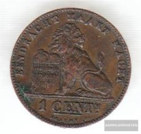 Belgium Km-number. : 34 1894 Very Fine Copper Very Fine 1894 1 Centime Sitting Leo - 1 Centime