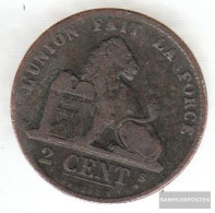 Belgium Km-number. : 35 1870 Very Fine Copper Very Fine 1870 2 Centimes Sitting Leo - 2 Cents