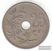 Belgium Km-number. : 62 1908 Very Fine Copper-Nickel Very Fine 1908 25 Centimes Gekröntes Monogram - 25 Centimes