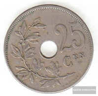 Belgium Km-number. : 63 1908 Very Fine Copper-Nickel Very Fine 1908 25 Centimes Gekröntes Monogram - 25 Cent