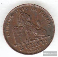 Belgium Km-number. : 64 1912 Very Fine Copper Very Fine 1912 2 Centimes Sitting Leo - 2 Centimes