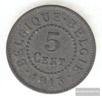 Belgium Km-number. : 80 1915 Very Fine Zinc Very Fine 1915 5 Centimes German Cast I. We - 5 Cents
