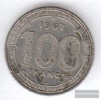 Equatorial-Africa-States Km-number. : 5 1968 Very Fine Nickel Very Fine 1968 100 Francs Antelope - Autres – Afrique