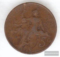 France Km-number. : 842 1912 Very Fine Bronze Very Fine 1912 5 Centimes Liberté - Autres & Non Classés