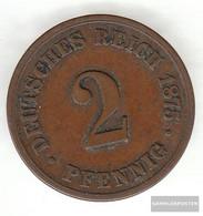 German Empire Jägernr: 2 1876 F Fine Bronze Fine 1876 2 Pfennig Smaller Imperial Eagle - Slovenië