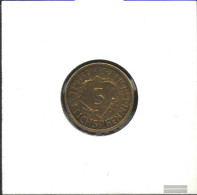 German Empire Jägernr: 316 1925 D Extremely Fine Aluminum-Bronze Extremely Fine 1925 5 Reich Pfennig Spikes - 5 Renten- & 5 Reichspfennig