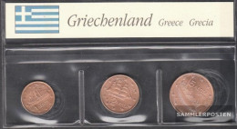 Greece GR1 - 3 Stgl./unzirkuliert Mixed Vintages Stgl./unzirkuliert 2002-2005 Kursmünze 1, 2 And 5 Cent - Greece