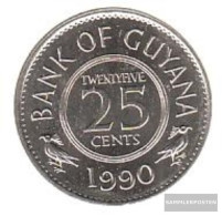 Guyana 34 1990 Stgl./unzirkuliert Copper-Nickel Stgl./unzirkuliert 1990 25 Cents Crest - Guyana