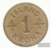 Iceland Km-number. : 3 1940 Very Fine Aluminum-Bronze Very Fine 1940 1 Krona Gekröntes Crest - IJsland