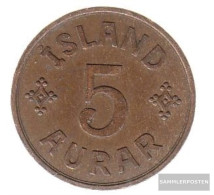 Iceland Km-number. : 7 1940 Very Fine Bronze Very Fine 1940 5 Aurar Gekröntes Monogram - IJsland