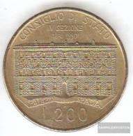 Italy Km-number. : 135 1990 Extremely Fine Aluminum-Bronze Extremely Fine 1990 200 Lire Parliament - 200 Liras