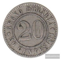 Italy Km-number. : 28 1894 KB Very Fine Copper-Nickel Very Fine 1894 20 Centesimi Crown - 1878-1900 : Umberto I.