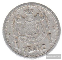 Monaco Km-number. : 120 1943 Very Fine Aluminum Very Fine 1943 1 Franc Louis II. - 1922-1949 Louis II.