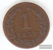 Netherlands Km-number. : 107 1878 Very Fine Bronze Very Fine 1878 1 CENT Crowned Leo - 1849-1890 : Willem III