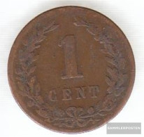 Netherlands Km-number. : 107 1881 Fine Bronze Fine 1881 1 CENT Crowned Leo - 1849-1890 : Willem III