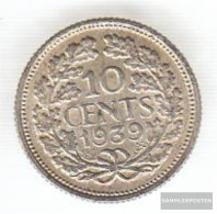 Netherlands Km-number. : 163 1939 Very Fine Silver Very Fine 1939 10 Cents Wilhelmina I. - 10 Cent