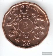 Uganda Km-number. : 28 1987 Stgl./unzirkuliert Steel, Copper Plattiert Stgl./unzirkuliert 1987 2 Shillings Crest - Uganda