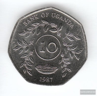 Uganda Km-number. : 30 1987 Stgl./unzirkuliert Steel, Nickel Plattiert Stgl./unzirkuliert 1987 10 Shillings Crest - Uganda