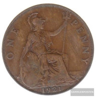 United Kingdom Km-number. : 810 1921 Very Fine Bronze Very Fine 1921 1 Penny George V. - D. 1 Penny