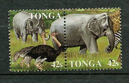 Tonga ** N° 660 - 661 (ref. Michel Au Dos) - Elephants, Autruches - - Tonga (1970-...)