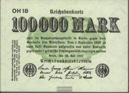 German Empire RosbgNr: 90b, Watermark Shaft Uncirculated 1923 100.000 Mark - Théodore Poussin