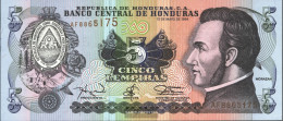 Honduras Pick-number: 63d Uncirculated 1994 5 Lempiras - Honduras