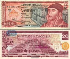 Mexico Pick-number: 64d Uncirculated 1977 20 Pesos - Mexico