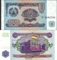 Tajikistan Pick-number: 2a Uncirculated 1994 5 Rubles - Tajikistan
