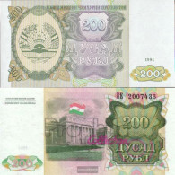 Tajikistan Pick-number: 7a Uncirculated 1994 200 Rubles - Tadjikistan