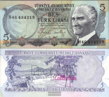 Turkey Pick-number: 185 Uncirculated 1970 5 Lira - Turchia