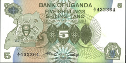 Uganda Pick-number: 15 Uncirculated 1982 5 Shillings - Uganda