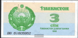 Uzbekistan Pick-number: 62a Uncirculated 1992 3 Sum - Ouzbékistan
