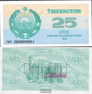 Uzbekistan Pick-number: 65a Uncirculated 1992 25 Sum - Oezbekistan